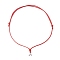 Adjustable Waxed Polyester Cord Necklace Making, with Brass Bails, Platinum, FireBrick, 14.17~26.77 inch(36~68cm)