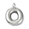 Anti-Tarnish 304 Stainless Steel Pendants, Letter Charm, Letter O, 19x14.5x4mm, Hole: 1.6mm
