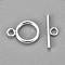 304 Stainless Steel Toggle Clasps, Ring, Silver, Ring: 18.5x13.5x2mm, Hole: 3mm, Bar: 20x7x2mm, Hole: 3mm
