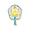 Alloy Enamel Pendants, Light Gold, Magic Fan with Magic Lamp Charm, Colorful, 37.5x24x1.5mm, Hole: 2mm