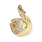 Brass Micro Pave Cubic Zirconia Pendants, OK Gesture, with Jump Ring, Cadmium Free & Lead Free, Rack Plating, Long-Lasting Plated, Real 18K Gold Plated, 17x9x11mm, Hole: 3mm