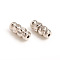 Brass Screw Clasps, Column, Platinum, 11x5mm, Hole: 1.2mm