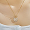 Fashionable Brass Full Crystal Rhinestone Heart Star Pendant Necklaces, Golden, 15.75 inch(40cm)