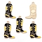 West Cowboy Theme Alloy Enamel Pendants, Golden, Boot, 26x16mm