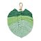 Handmade Braided Macrame Cotton Thread Leaf Pendant Decorations, with Brass Clasp, Coconut Brown, 13.5cm