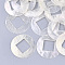 Capiz Shell Pendants, Flat Round with Rhombus, WhiteSmoke, 44~45x0.5~3mm, Hole: 1.2mm