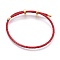 Leather Bracelet Making, with Stainless Steel Finding, Golden, Red, 11-3/8 inch(29cm)x3mm