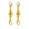 Brass Magnetic Clasps, with Lobster Claw Clasps, Round, Golden, 36x7.5x6mm, Lobster Claw Clasp: 10x5x2.8mm