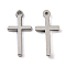 Alloy Pendants, Cadmium Free & Lead Free, Cross, Platinum, 13x26x2mm, Hole: 2mm