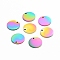 Ion Plating(IP) 304 Stainless Steel Charms, Polished, Stamping Blank Tag, Laser Cut, Flat Round, Rainbow Color, 12x1mm, Hole: 1.2mm