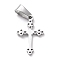 Non-Tarnish 304 Stainless Steel Pendants, Laser Cut, Cross, Stainless Steel Color, 20x13x1.5mm, Hole: 3.5x7mm
