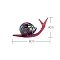 Handmade Lampwork 3D Snail Figurines, for Home Desktop Decoration, Crimson, 80x40mm