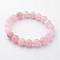 Natural Rose Quartz Stretch Bracelets, Beaded Bracelets, 55mm