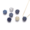 Brass Pendant Necklaces, with Druzy Resin and Box Chains, Hexagon, Golden, Mixed Color, 17.71 inch(45cm), Pendant: 10x10x3.5mm