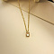 Fashionable Stainless Steel Rhinestone Flat Round Pendant Necklaces for Women, Various Options, Ideal Gift, Golden, Light Rose, 17.72 inch(45cm)