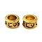 Rack Plating Tibetan Style Alloy Spacer Beads, Flat Round, Antique Golden, 8x5mm, Hole: 5mm