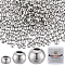 Beebeecraft 1 Box 450Pcs Round Spacer Beads Stainless Steel 3 Size Smooth Loose Ball Beads for Jewelry Making Charms Findings DIY Craft