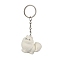Alloy with Resin Cute Keychain, Dog, White, 85mm