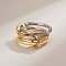 Brass Finger Rings, Stackable Rings, Multi-color, US Size 6(16.5mm)