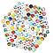 100pcs Glass Cabochons, Football Pattern, Half Round/Dome, Mixed Color, 12mm