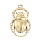 304 Stainless Steel Pendants, Beetle Charm, Ion Plating(IP), Real 18K Gold Plated, 20x12x2.5mm, Hole: 1.5mm