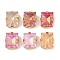 Brass Glass Rhinestone Sew on Rhinestones, Faceted, Rectangle, Golden, 11x8.5x6mm, Hole: 1mm
