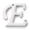 Tarnish Resistant 304 Stainless Steel Links Connectors, Initial Letter, Letter.E, E: 15x15x1.5mm, Hole: 0.9mm