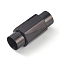 Ion Plating(IP) Smooth 304 Stainless Steel Magnetic Clasps with Glue-in Ends, Column, Faceted, Black, 20x9x8mm, Hole: 5mm
