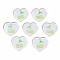 Transparent Resin Pendants, with Glitter Powder, Heart with Cherry, Champagne Yellow, 18x19.5x2~2.5mm, Hole: 1.4mm