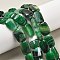 Natural Banded Agate Beads Strands, Dyed & Heated, Rectangle, Green, 18x13x5mm, Hole: 1mm, about 10~11pcs/strand, 7.28''~7.87''(18.5~20cm)