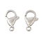 Brass Lobster Claw Clasps, Cadmium Free & Nickel Free & Lead Free, Platinum, 12x7.5x3.5mm, Hole: 1.4mm