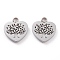 Non-Tarnish 304 Stainless Steel Charms, Laser Cut, Heart with Tree of Life, Stainless Steel Color, 12x11x1.5mm, Hole: 1.8mm