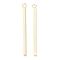 304 Stainless Steel Pendants, Bar Charm, Real 24K Gold Plated, 37.5x2x2mm, Hole: 1.8mm