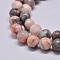 Natural Pink Zebra Jasper Beads Strands, Round, 10mm, Hole: 1mm, about 36pcs/strand, 15.2 inch