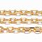 Ion Plating(IP) 304 Stainless Steel Cable Chains, Diamond Cut Chains, Soldered, Faceted, with Spool, Oval, Real 18K Gold Plated, 2.5x1.7~1.8x0.5mm, about 32.8 Feet(10m)/roll