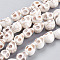 Gemstone Beads Strands, Synthetical Turquoise, Skull, for Halloween, White, 10~10.5x8~8.5x10~10.5mm, Hole: 1.5mm, about 35pcs/strand, 15.75 inch(40cm)