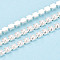 Iron Chains, with ABS Plastic Imitation Pearl, with Spool, Silver, Floral White, 2.5x2x2mm, about 10yard/Roll