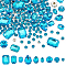 PandaHall 198pcs Sew on Rhinestones, 9 Size Flatback Claw Rhinestones for Sewing Blue Glass Rhinestones with Silver Prong Setting for Clothes Shoes Dress Hats Craft Projects