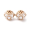 Handmade Resin Indonesia Round Beads, with Alloy Findings, Round, White, 19x16.5mm, Hole: 2mm