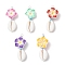 Flower Pendants, with Natural Mixed Cowrie Shell Beads & Handmade Polymer Clay 3D Flower Plumeria Beads & Glass Seed Beads & Eco-Friendly Round Copper Wire, Mixed Color, 48x20x11mm, Hole: 3mm
