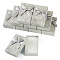 Rectangle Paper Jewelry Set Gift Box, with White Sponge Mat and Bowknot, for Rings, Necklace, Earrings, Dark Gray, 8.4x5.4x2.5cm