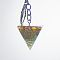 Chakra Theme Orgonite Pyramid Resin Energy Generators Pendant Keychain, Reiki Natural Green Aventurine Chips Inside for Car Bag Decoration, 3cm