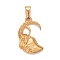Ion Plating(IP) 304 Stainless Steel Pendants, Textured, Constellation/Zodiac Sign, Capricorn, 34x20.5x4.6mm, Hole: 10x4.5mm