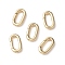 Brass Push Gate Snap Keychain Clasps, Long-Lasting Plated, Oval, Real 18K Gold Plated, 14x7.5x2mm