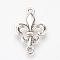 Tibetan Style Alloy Links connectors, Fleur De Lis, Cadmium Free & Lead Free, Antique Silver, 32x20x4.5mm, Hole: 2.5mm, about 655pcs/1000g