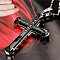 Cross Alloy Crystal Rhinestone Pendant Necklaces for Men, Black, 21.65~23.62 inch(55~60cm)