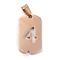 Ion Plating(IP) 304 Stainless Steel Pendants, Manual Polishing, Rectangle with Number, Rose Gold, Num.4, 27.5x14.5x1.5mm, Hole: 3.5mm