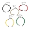 Braided PU Leather Cord Bracelet Making, with Iron Findings and Alloy Lobster Claw Clasps, Platinum, Mixed Color, 170x3mm, Hole: 4mm