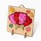 DIY Handmade Wooden Art kits, for Kids, Including Wooden Frame, Adhesive Tape and Moss, Flower Pattern, 14.3x11.6x0.3cm