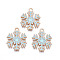 Christmas Style Alloy Enamel Pendants, Cadmium Free & Lead Free, Light Gold, Snowflake, Light Sky Blue, 22x18x1.5mm, Hole: 1.8mm